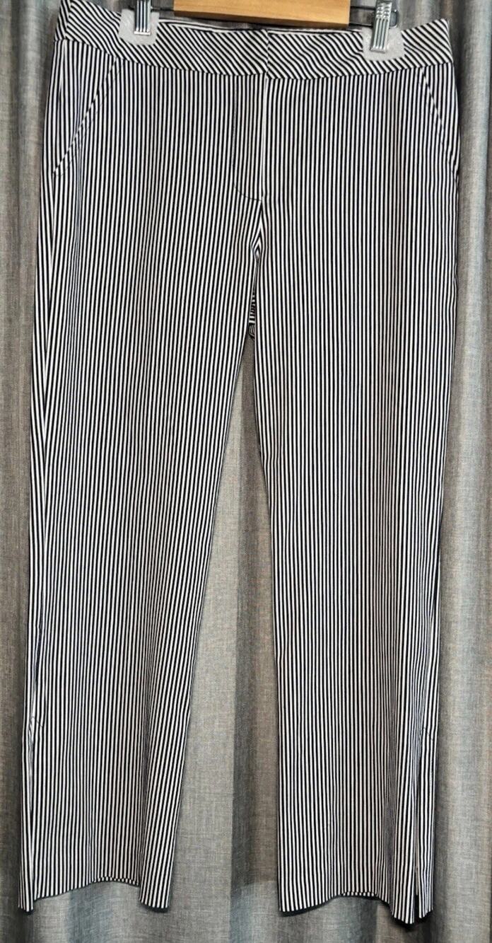 TRINA TURK Black White Striped Pants Size 6 Sample